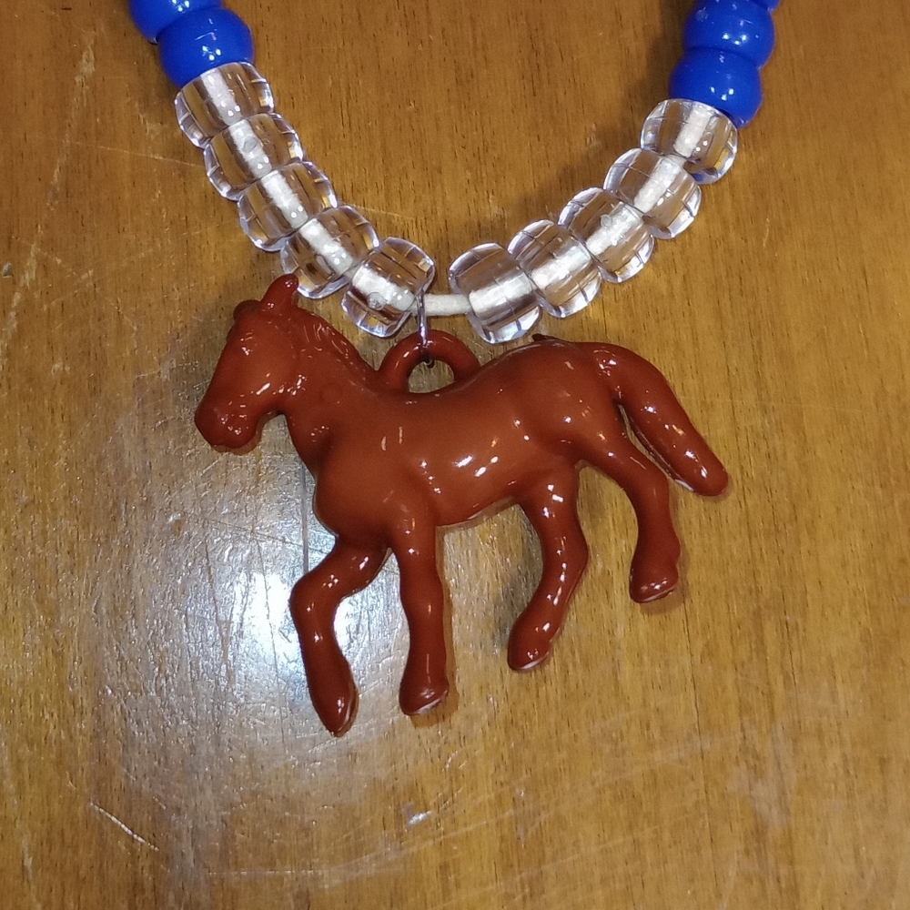 Brown Horse Pony Bead Pendant Horse Theme Necklace